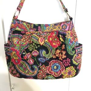 Vera Bradley Black and Muti-Color Floral Bag